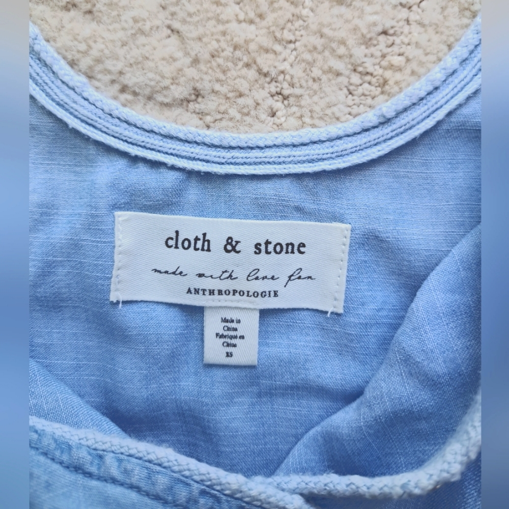 Stone and Cloth by Anthropologie Surplice-front Supersoft Chambray Midi Dress XS - Picture 7 of 12